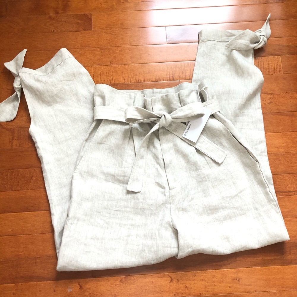 🔴REFORMATION Norman paperbag Pants NWT 🔥8🔥